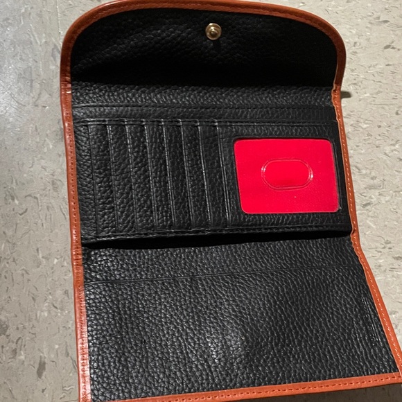 Dooney & Bourke Pebble Grain Leather Continental Clutch Wallet Black BrownColor - Picture 6 of 13